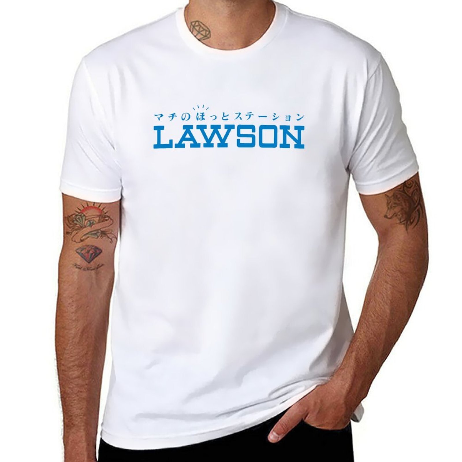 LAWSON 로고 티셔츠, 빈티지 의류, 남성 의류
